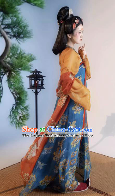 China Tang Dynasty Royal Empress Clothing Ancient Court Woman Dresses Traditional Female Hanfu Costumes Complete Set