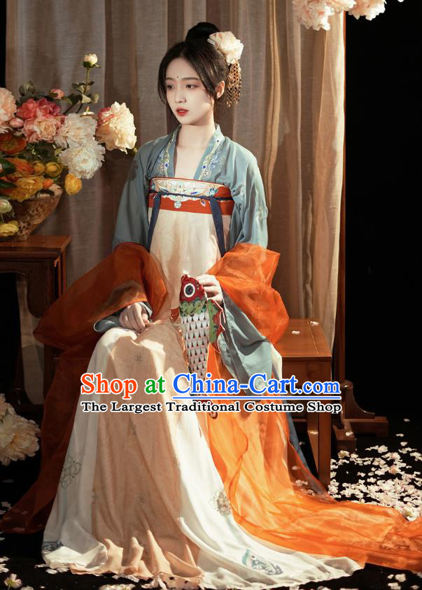 Chinese Ancient Princess Dress Costumes Woman Ruqun Traditional Hanfu Tang Dynasty Palace Lady Clothing