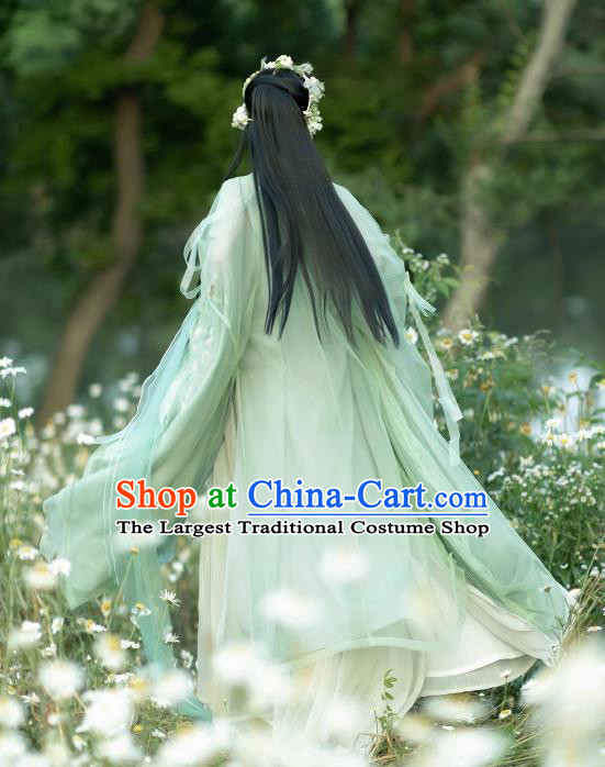 Chinese Ancient Goddess Clothing Song Dynasty Royal Princess Costumes Traditional Woman Green Hanfu Dresses