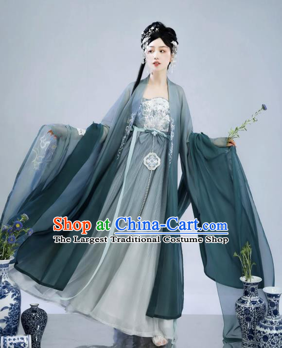 Chinese Tang Dynasty Royal Princess Costumes Traditional Woman Hanfu Dresses Ancient Goddess Clothing Complete Set