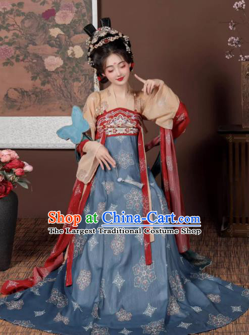 China Ancient Palace Lady Dresses Tang Dynasty Princess Clothing Traditional Hanfu Ruqun Woman Costume