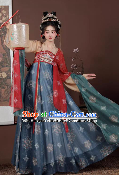 China Ancient Palace Lady Dresses Tang Dynasty Princess Clothing Traditional Hanfu Ruqun Woman Costume