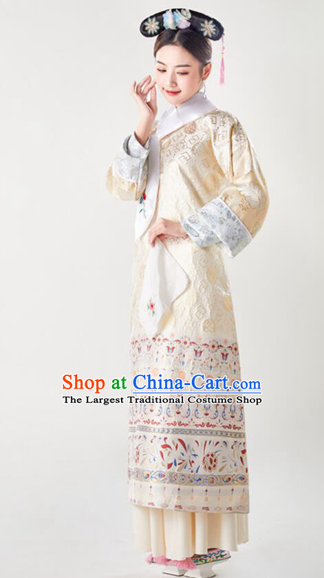 China Qing Dynasty Princess Clothing TV Series Manchu Lady Dress Ancient Palace Lady Costumes