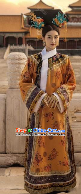 China Ancient Empress Costumes Qing Dynasty Imperial Woman Clothing TV Series Ruyi Royal Love in the Palace Dress