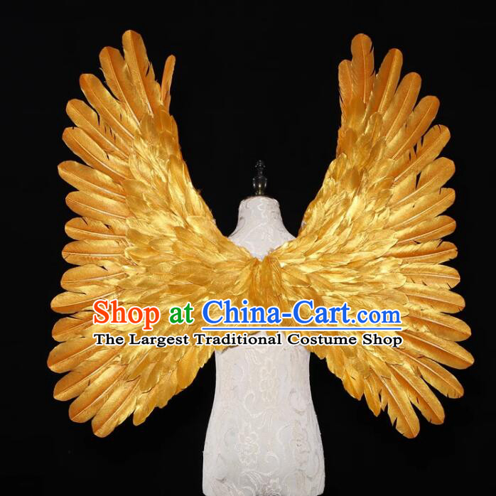 Top Model Stage Catwalks Props Brazilian Carnival Angel Wings Show Golden Feather Wings