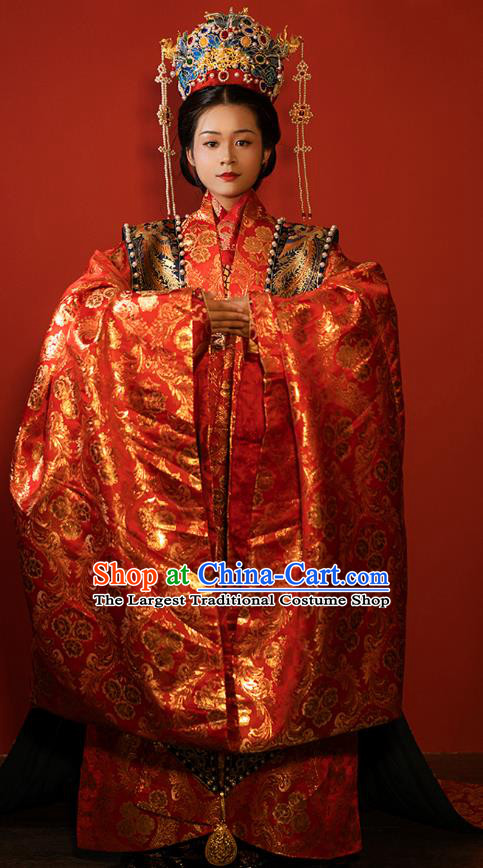 China Traditional Wedding Dress Ancient Chinese Bride Costumes Song Dynasty Empress Xia Pei Clothing