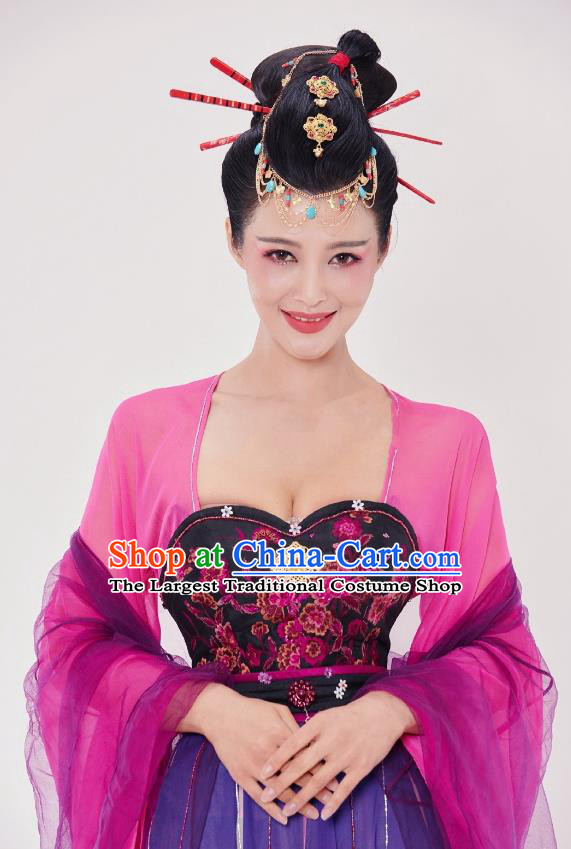 China TV Series Strange Tales of Tang Dynasty Courtesan Pink Dress Traditional Sexy Woman Clothing Ancient Female Costumes