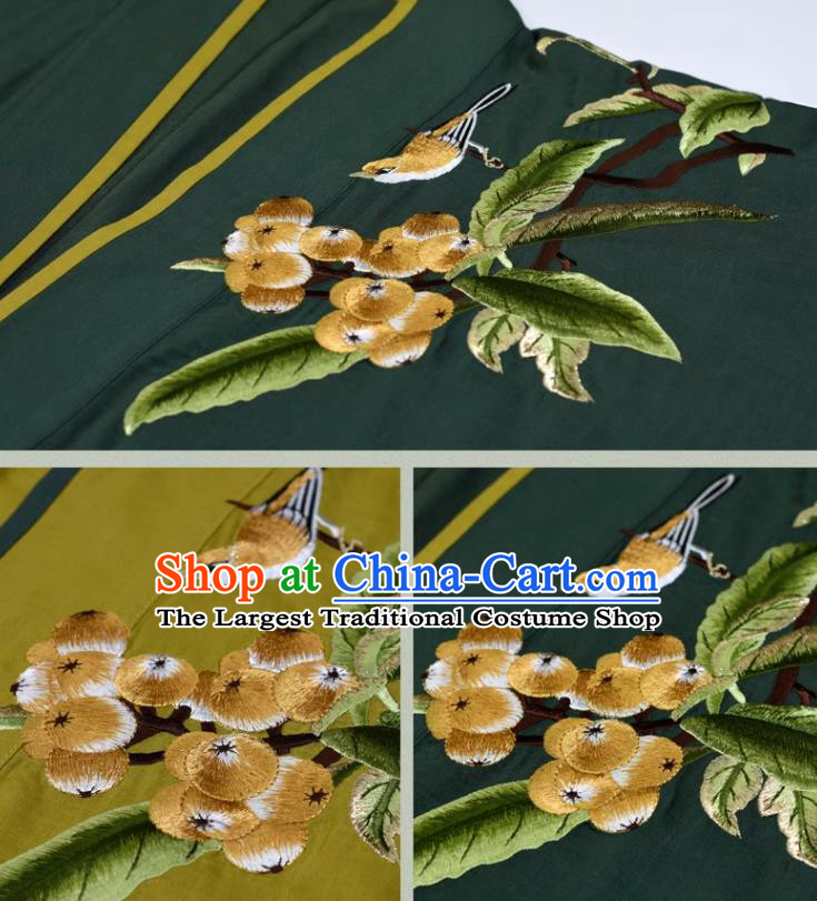 China Traditional Hanfu Embroidered Green Cape Blouse and Skirt Ancient Young Woman Dresses Song Dynasty Female Costumes Complete Set