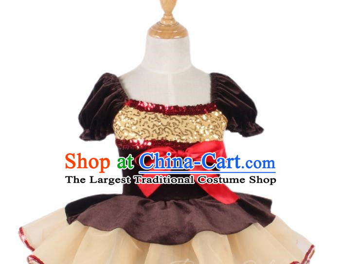 Children Sequined Gauze Skirt Ballet Dance Skirt Princess Skirt Stage Performance Costume Costume
