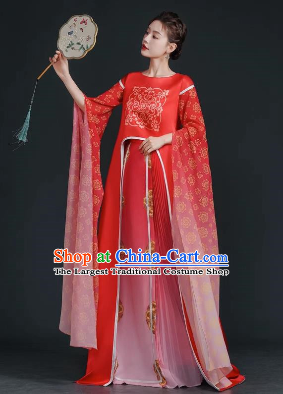 Top Chinese Style Evening Dress Model Stage Catwalk Performance Costume National Music Performance Art Test Dress