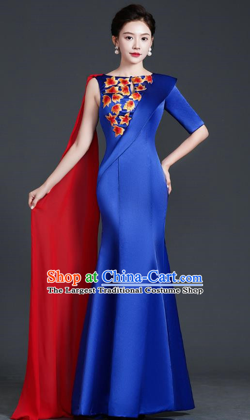 Chinese Design High End Mermaid Evening Dress Guzheng Adult Chorus Clothing Annual Meeting Dress Catwalk Costume