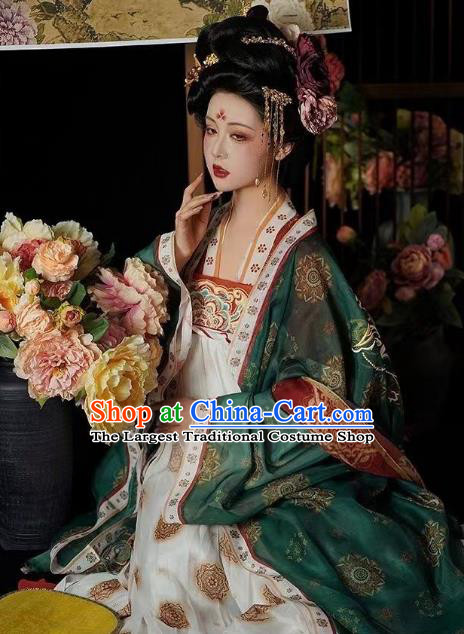 China Woman Red Hanfu Dress Tang Dynasty Imperial Consort Clothing Ancient Royal Empress Costumes