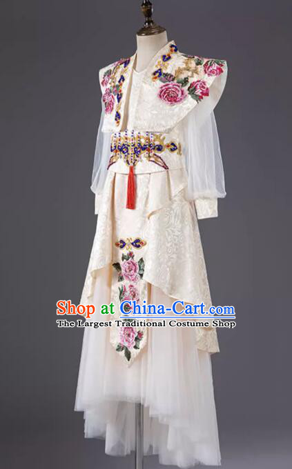 Top China Show Embroidered Costume Children Catwalks Clothing Model Contest Dress