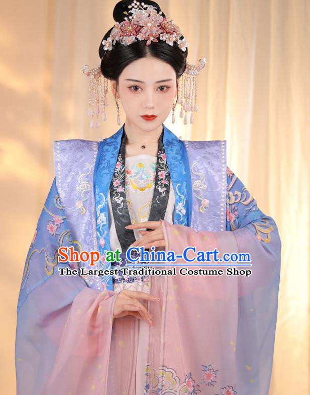 China Song Dynasty Imperial Consort Clothing Ancient Royal Empress Costumes Traditional Palace Hanfu Dress Complete Set