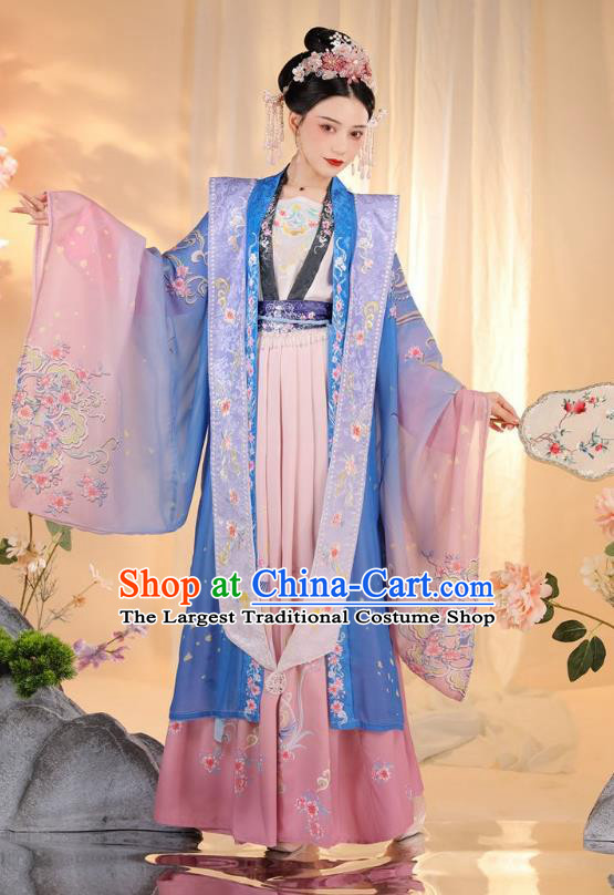 China Song Dynasty Imperial Consort Clothing Ancient Royal Empress Costumes Traditional Palace Hanfu Dress Complete Set