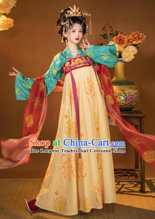 China Ancient Palace Woman Costumes Traditional Ruqun Hanfu Dress Tang Dynasty Empress Clothing