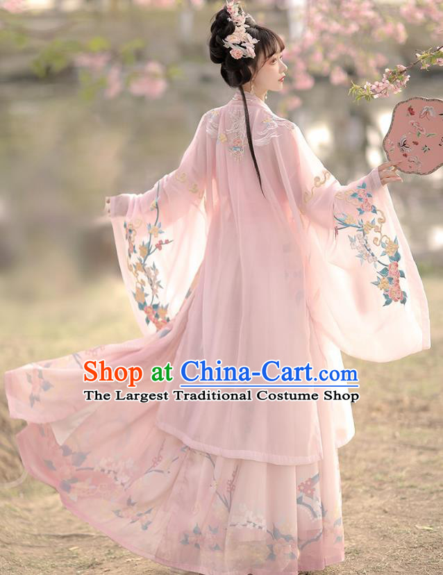 China Ancient Noble Lady Clothing Traditional Woman Pink Hanfu Dress Song Dynasty Princess Costumes