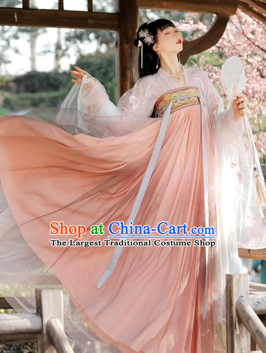 China Traditional Ruqun Hanfu Dress Song Dynasty Young Woman Costumes Ancient Royal Princess Clothing