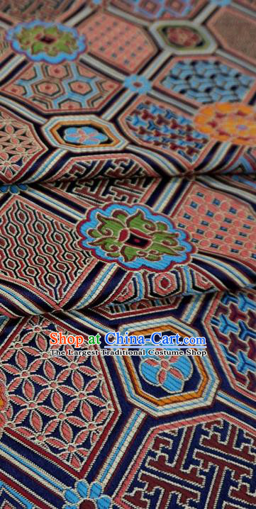 Dark Blue China Classical Lucky Pattern Design Cloth Tang Suit Drapery Traditional Brocade Fabric