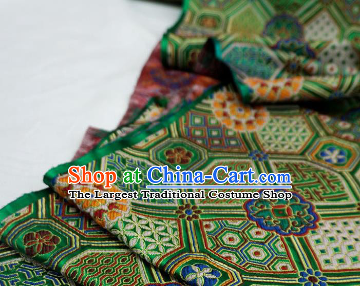 Green China Traditional Brocade Fabric Classical Lucky Pattern Design Cloth Tang Suit Drapery