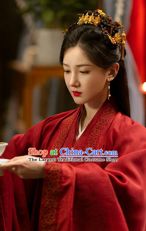 Romantic TV Series New Life Begins Hao Xia Clothing China Court Woman Costumes Ancient Noble Concubine Red Dresses