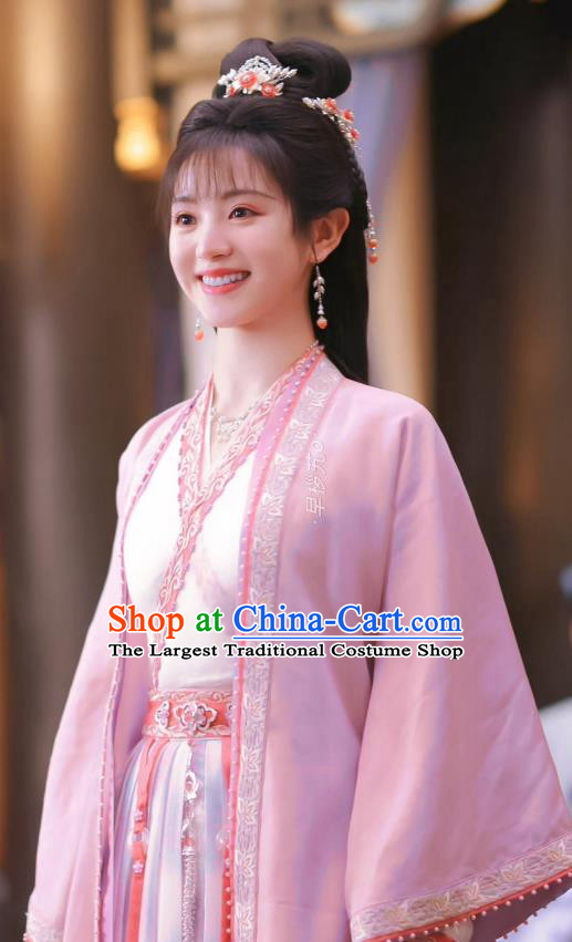 China TV Series New Life Begins Li Wei Clothing Ancient Princess Pink Dress Court Woman Hanfu Costume