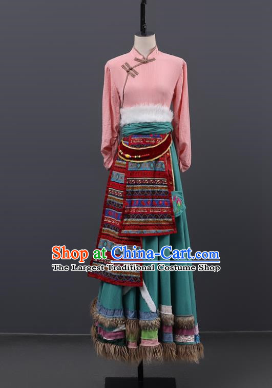 Ethnic Dance Costumes Tibetan Folk Dance Spring Costumes Stage Performance Costumes