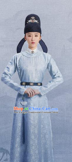 China Ancient Ming Dynasty Female Official Costumes Romantic Drama My Sassy Princess Xu Shijin Clothing and Headwear Complete Set