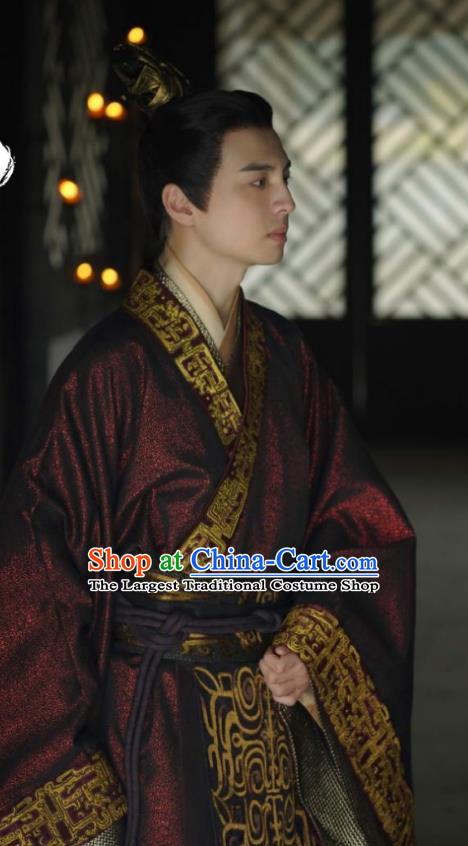 China Qin Dynasty Emperor Hanfu Garments TV Series An Ancient Love Song King Chu Tongshang Costumes