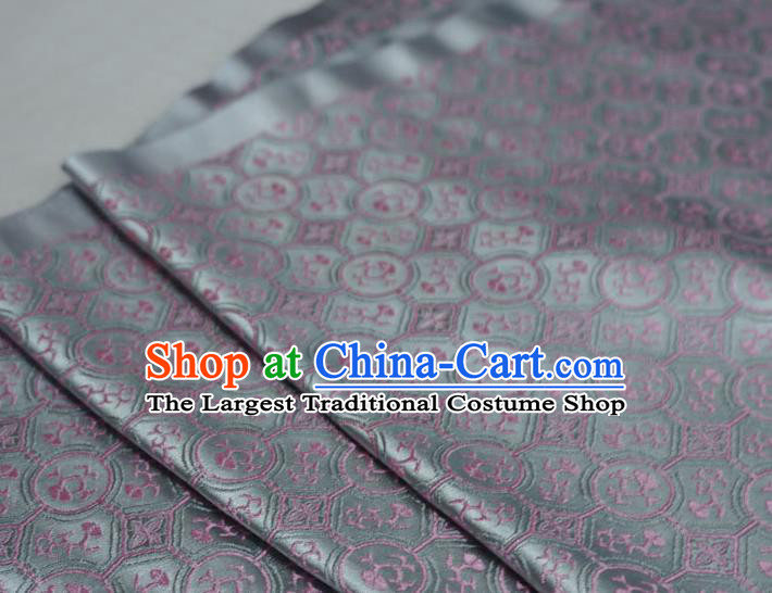 Silver Gray Chinese Classical Pattern Material Song Dynasty Design Traditional Brocade Fabric Ancient Hanfu Cloth
