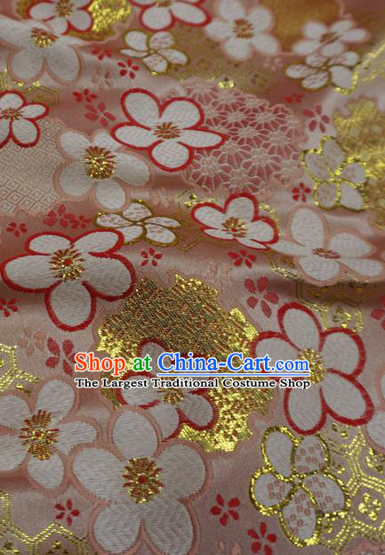 Pink Chinese New Year Costume Cloth Classical Plum Blossom Pattern Material Traditional Design Brocade Fabric