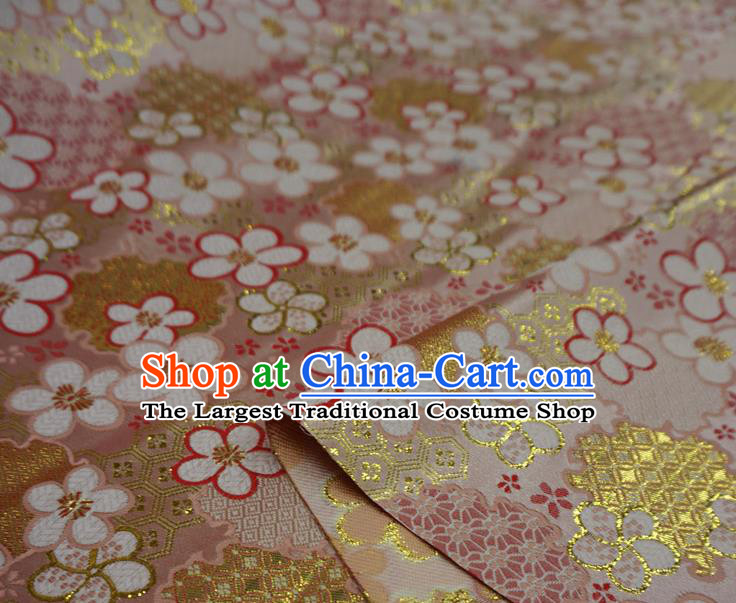 Pink Chinese New Year Costume Cloth Classical Plum Blossom Pattern Material Traditional Design Brocade Fabric