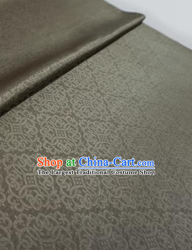 Khaki Chinese Traditional Design Brocade Fabric Ancient Hanfu Cloth Classical Lucky Clouds Pattern Material