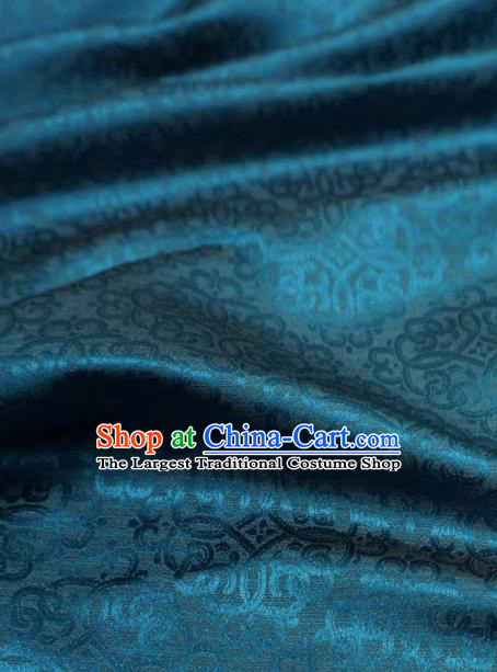 Peacock Blue Chinese Classical Lucky Clouds Pattern Material Traditional Design Brocade Fabric Ancient Hanfu Cloth