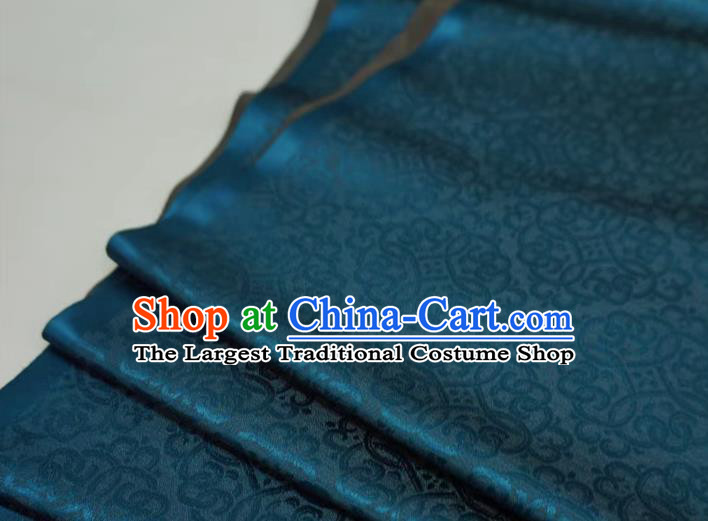 Peacock Blue Chinese Classical Lucky Clouds Pattern Material Traditional Design Brocade Fabric Ancient Hanfu Cloth