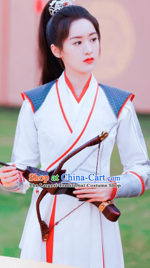 Romantic Drama My Sassy Female Warrior Liu Ling Clothing China Ancient Swordswoman White Costumes