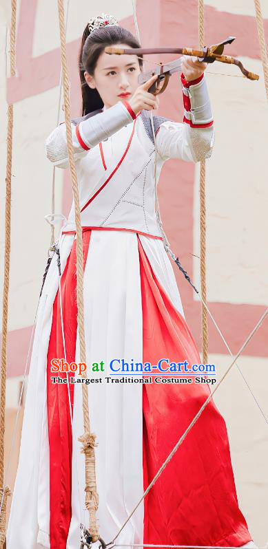 Romantic Drama My Sassy Female Warrior Liu Ling Clothing China Ancient Swordswoman White Costumes