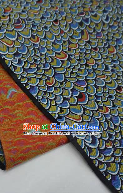 Chinese Traditional Design Brocade Fabric Thicken Cloth Classical Colorful Scales Pattern Material