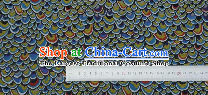 Chinese Traditional Design Brocade Fabric Thicken Cloth Classical Colorful Scales Pattern Material