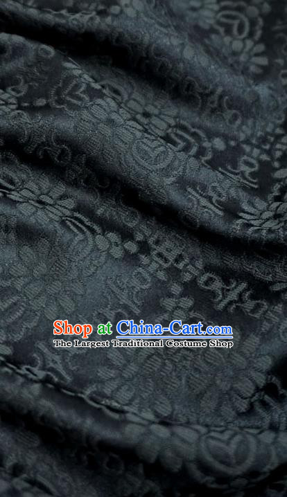 Black China Hanfu Cloth Classical Diamond Pattern Material Traditional Song Dynasty Design Brocade Fabric