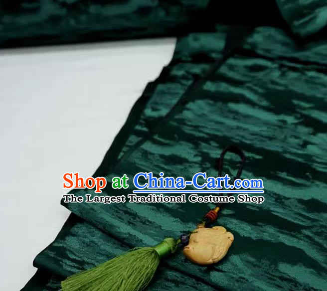 Dark Green China Ancient Costume Cloth Classical Pattern Material Traditional Hanfu Design Brocade Fabric