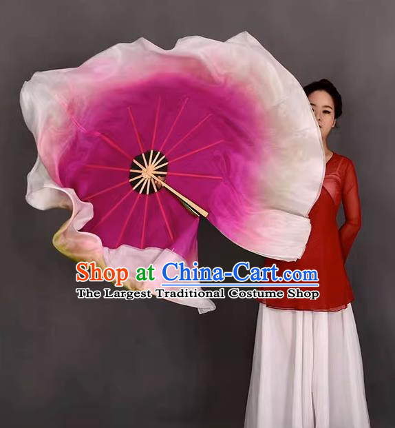 China Classical Dance Fan Lotus Dance Double Sides Fan Handmade  Degree Pure Silk Fan