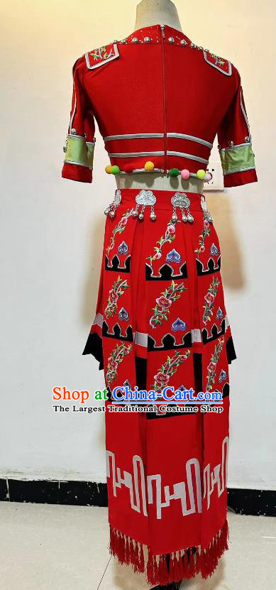 China Classical Dance Red Outfit Woman Solo Dance Competition Clothing Stage Performance Costume