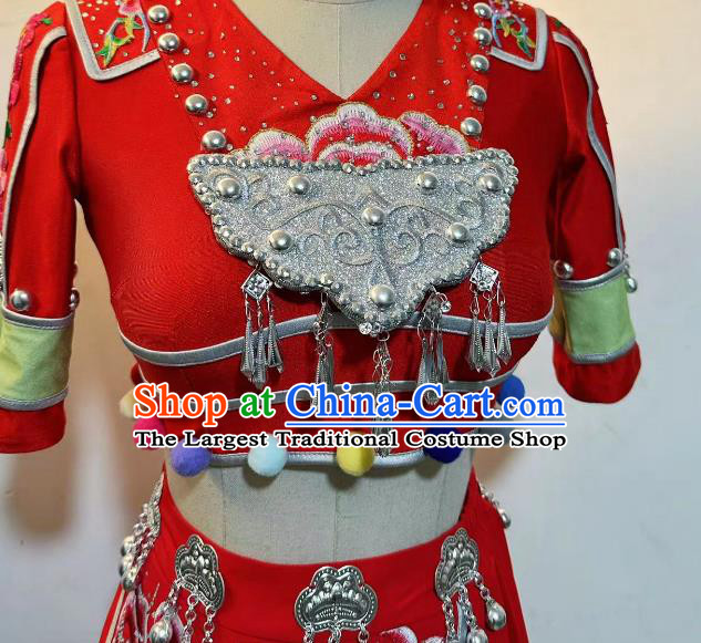 China Classical Dance Red Outfit Woman Solo Dance Competition Clothing Stage Performance Costume