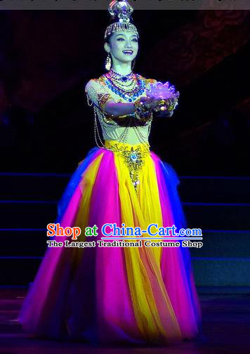 China Opening Dance Colorful Dress Women Group Stage Performance Costume Modern Dance Clothing