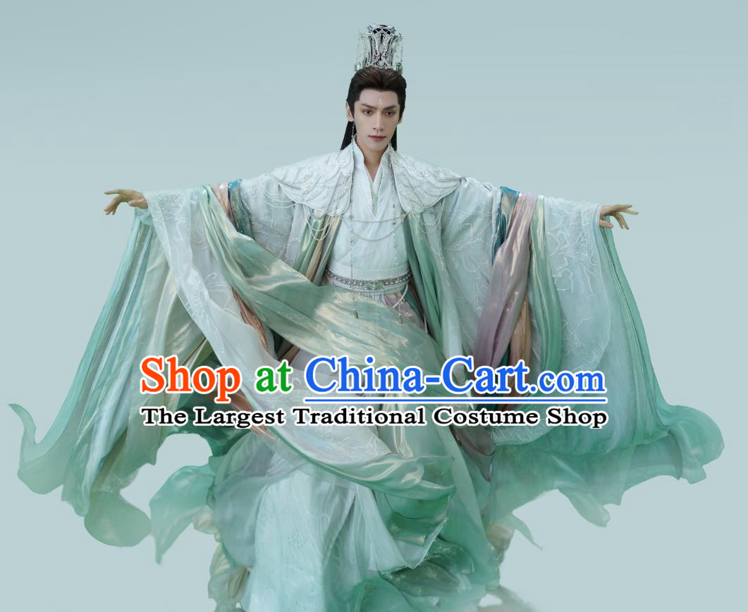 China Ancient Swordsman Costumes Xianxia Drama Till The End of The Moon Demon Lord Tantai Jin Garments Complete Set