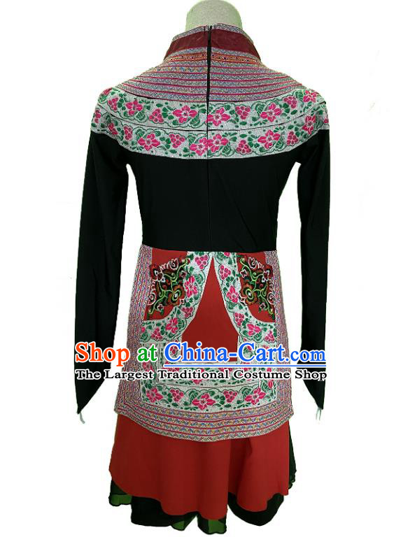 China Folk Dance Black Outfit Woman Solo Stage Performance Costume Classical Dance Embroidered Clothing