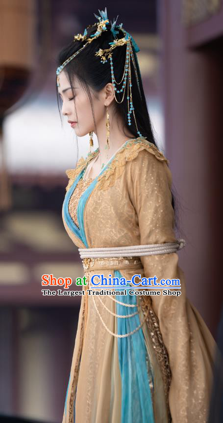 China Ancient Princess Dress Ye Xiwu Replica Costumes Xianxia TV Series Till The End of The Moon Goddess Clothing