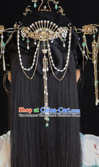 China Hanfu Tassel Hair Stick Ancient Princess Back Hairpin Handmade Song Dynasty Princess Hair Jewelry