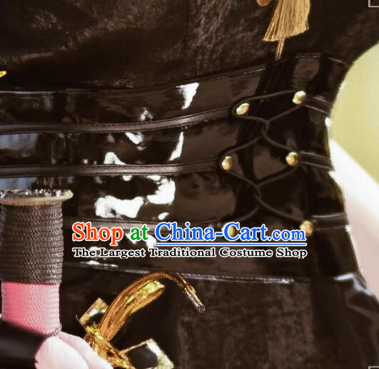 Handmade Woman Sexy Qipao Cosplay Costume Naraka Bladepoint Female Knight Black Dress